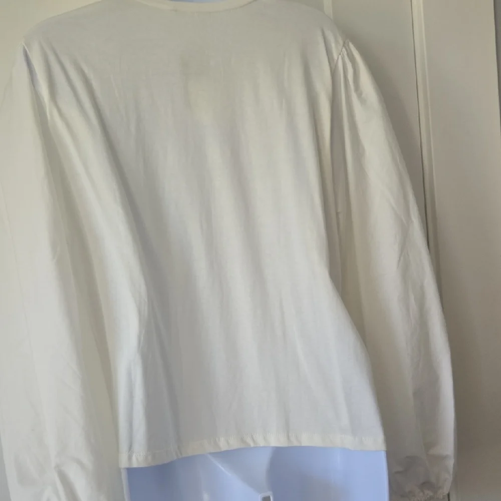Zara Cream Puff Sleeve Boxy Blouse